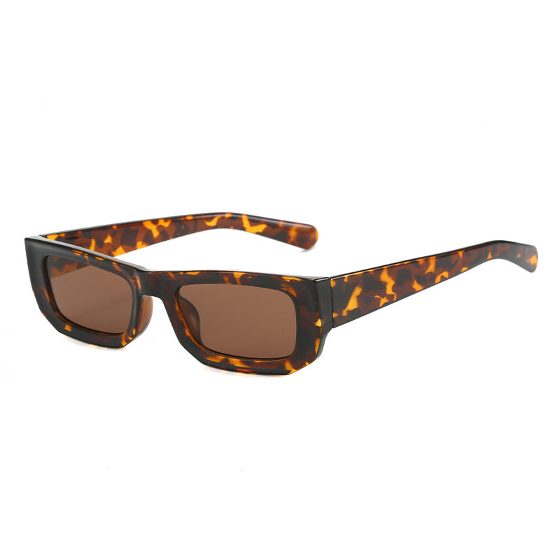 Gafas de sol de PC de caja pequeña moteada a rayas al por mayor para hombres y mujeres